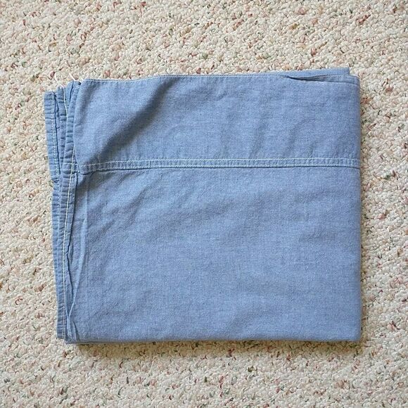 Ralph Lauren Home Other - Ralph Lauren Flat Sheet Top For Cot Bed Blue Chambray Made In USA Cotton 56x96"